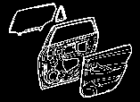 Rear door panel & glass